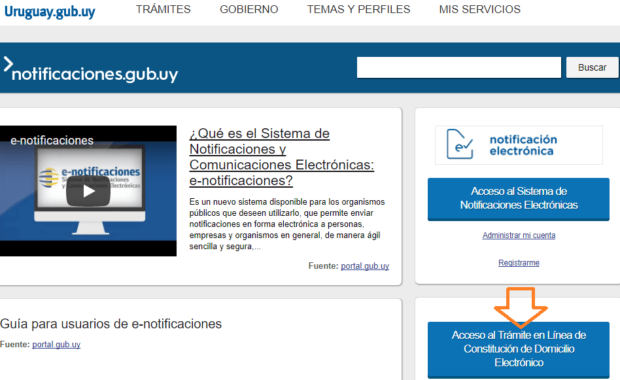Domicilio electrónico en línea para recibir e-notificaciones