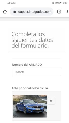 Procesos de Aseguradoras - Ejemplo de levantamiento de datos en un teléfono móvil.
